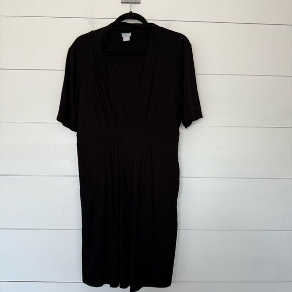 Chico’s Women’s 1 Black Stretchy Dress Rayon - Picture 1 of 8